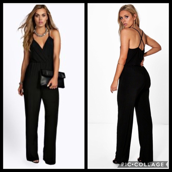 boohoo wrap front jumpsuit